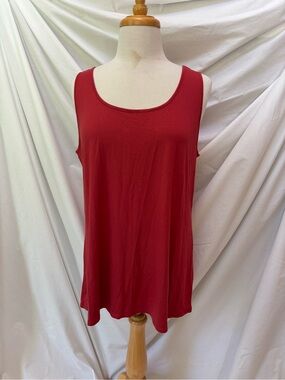 J. Jill Rhubarb Red Stretch Knit Tank Top L / XL ~ New w tag